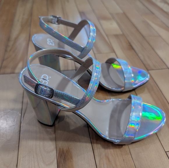 bp Shoes - New! BP. | Lula Holographic Block Heel Sandals - Size 9